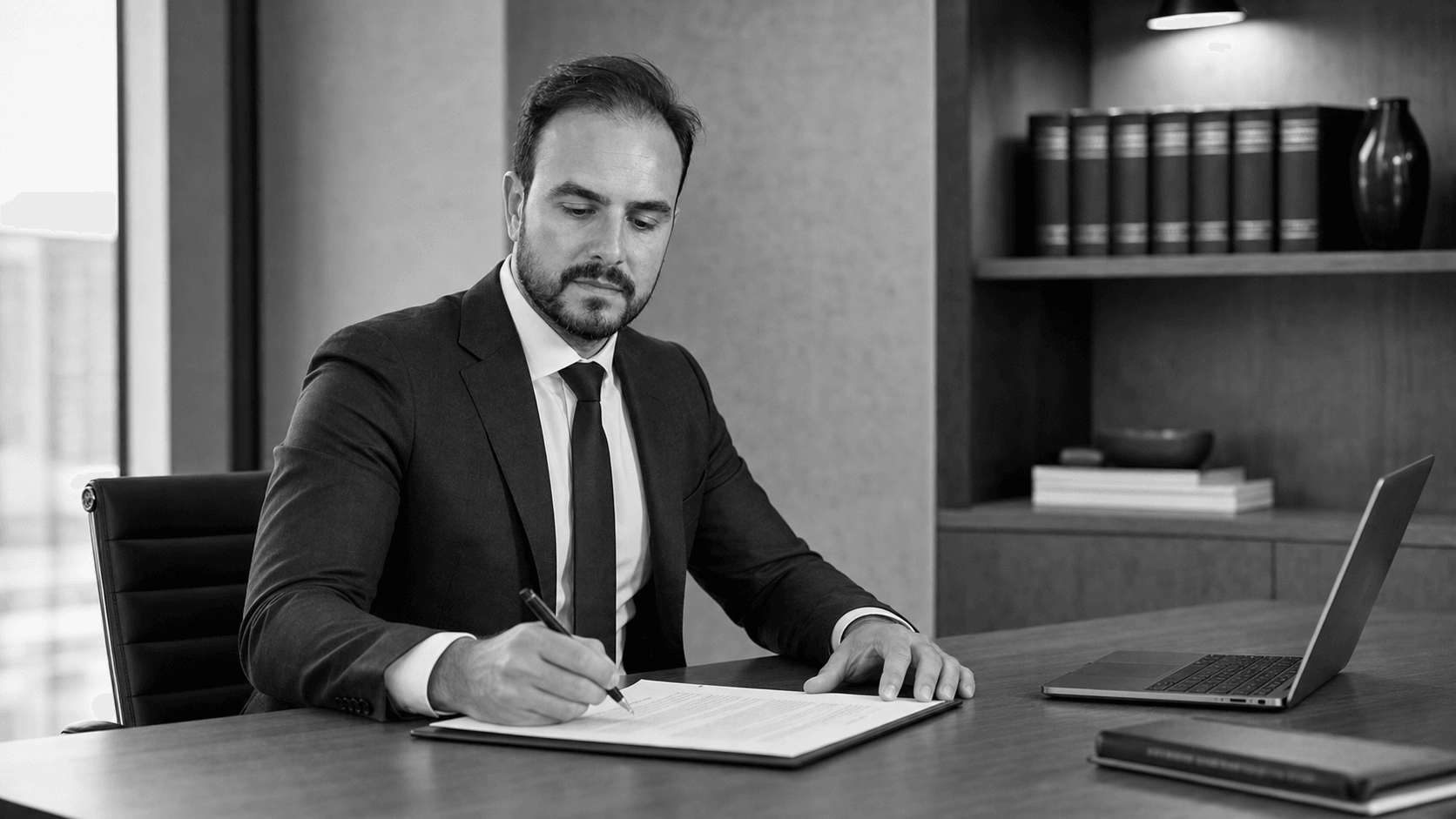 Fernando Casado Arias trabajando en su despacho